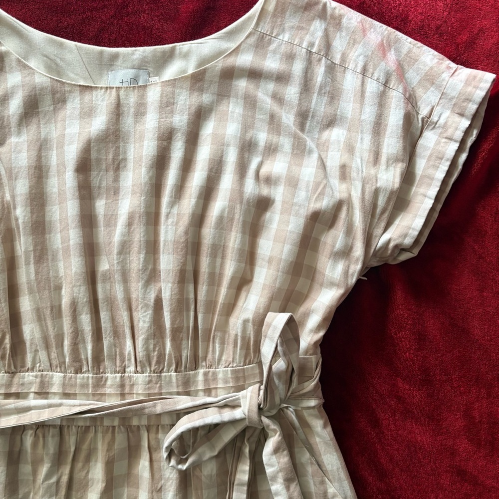 Anthrooplogie HD in Paris Ribboned Poplin Ginham Dress Size 10 - Picture 4 of 10